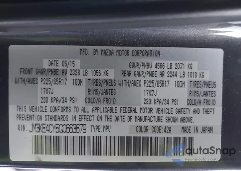 2016 Mazda Cx-5 Touring from USA, damaged, VIN JM3KE4CY5G0663679